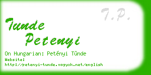 tunde petenyi business card
